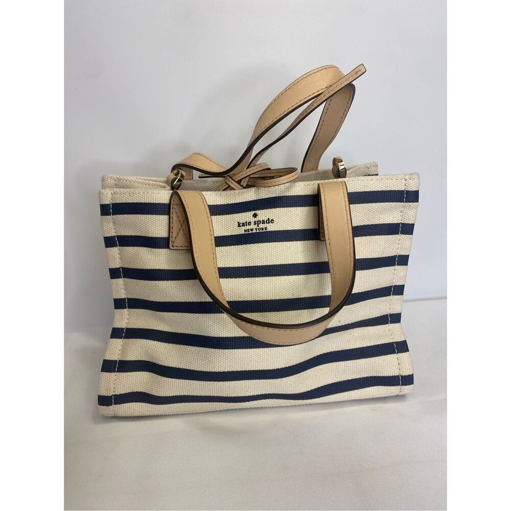 Kate Spade Navy and Cream Striped Mini Bag